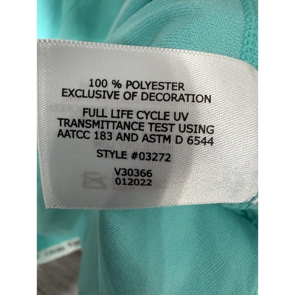 Coolibar High Tide Short Sleeve Swim Shirt Blue Size 2X UPF 50+ - Picture 5 of 5